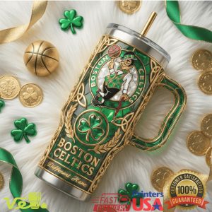 Boston Celtics NBA Different Here Stained Glass Style 40oz Tumbler