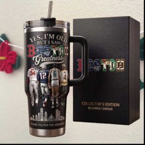 Boston Greatness Collector's Edition Ortiz Brady Russell Orr Sports Fan Gift Tumbler