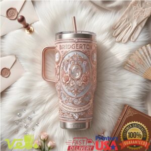 Bridgerton Diamond Of The Season Regency Era Floral Pink Gifts For Women 40oz Stainless Steel Insulated Tumbler