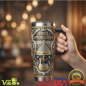 Bruce Springsteen Born To Run Rock Legend Vintage Guitar Style Music Fans Tumbler