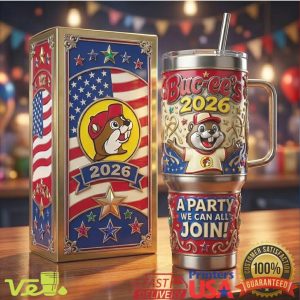 Buc ee’s 2026 A Party We Can All Join Patriotic 40oz Travel Tumbler