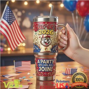 Buc ee’s 2026 A Party We Can All Join Patriotic 40oz Travel Tumbler