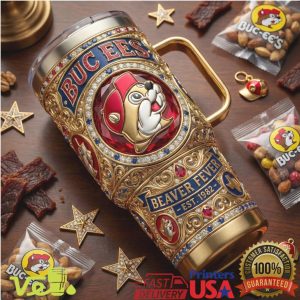 Buc ee’s Beaver Fever Established 1982 Golden Filigree 40oz Tumbler