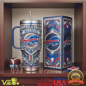 Buffalo Bills Billieve Crystal Rhinestone Style NFL 40oz Tumbler with Handle
