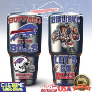 Buffalo Bills Billieve Lets Go Bills Est 1960 Football Fan Gifts 30oz Stainless Steel Insulated Tumbler