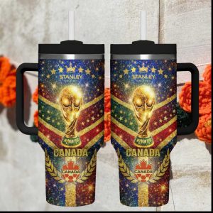 Canada Soccer National Team Maple Leaf World Cup Trophy Tumbler Design