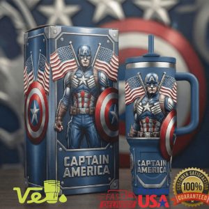 Captain America First Avenger Patriotic 40oz Tumbler with Handle