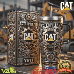 Caterpillar CAT Built For It Earthmoving Legacy 40oz Tumbler