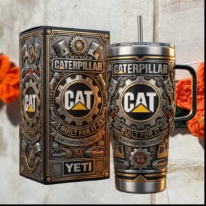 Caterpillar CAT Heavy Equipment Earthmoving Legacy Industrial Diesel Mechanics Gift Stainless Steel Insulated Tumbler