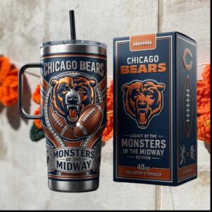 Chicago Bears Monsters Of The Midway Legacy Edition Navy Orange Stainless Steel Insulated Tumbler