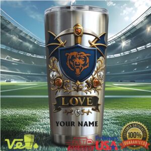 Chicago Bears Personalized Luxury Crest Series 40oz Insulated Football Tumbler