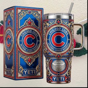 Chicago Cubs Luxury Jeweled 40oz Tumbler Wrigley Field Edition