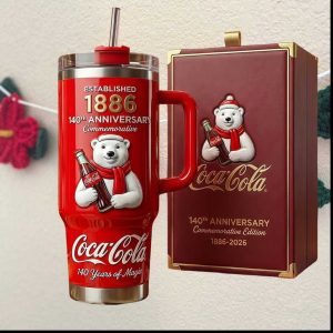 Coca Cola 140th Anniversary 1886 2026 Commemorative Polar Bear 40oz Tumbler
