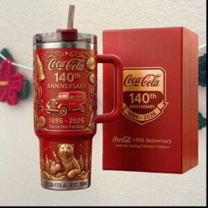 Coca Cola 140th Anniversary 1886 2026 Taste The Feeling Retro Truck Stainless Steel Insulated Tumbler