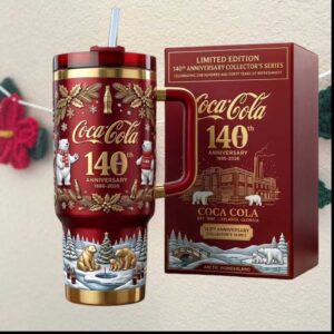 Coca Cola 140th Anniversary Arctic Wonderland Polar Bear Limited Edition Vintage Stainless Steel Insulated Tumbler