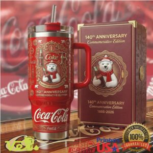 Coca Cola 140th Anniversary Commemorative 40oz Tumbler Limited Edition Red