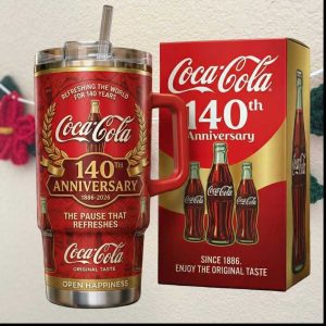 Coca Cola 140th Anniversary Heritage Glass Bottle Design Collector's Tumbler