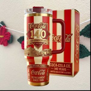 Coca Cola 140th Anniversary Limited Collector's Edition Retro Vintage Striped Tumbler