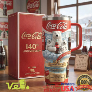 Coca Cola 140th Anniversary Polar Bear Legacy 40oz Tumbler & Gift Box