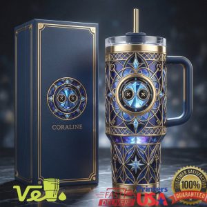 Coraline Other World Button Key Embossed 40oz Tumbler