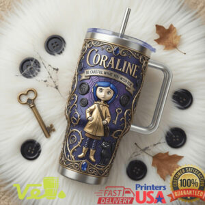 Coraline The Button Realm Edition Movie Fan Style 40oz Tumbler Handle