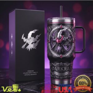 Darkrai Master of Night Pokemon Mythical Crystal Shimmer Gamer Gift 40oz Stainless Steel Insulated Tumbler
