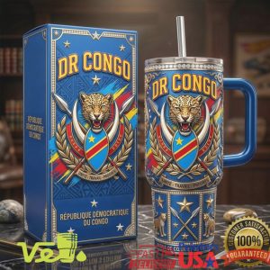 Democratic Republic of the Congo Heritage Pride Leopard Shield 40oz Tumbler
