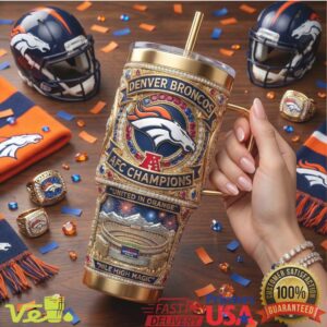 Denver Broncos AFC Champions United In Orange Mile High Magic Football 40oz Stainless Steel Insulated Tumbler