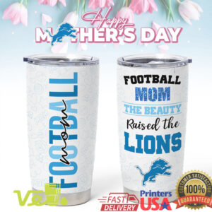 Detroit Football Mom 40oz Tumbler Mother's Day Gift for Lions Fans
