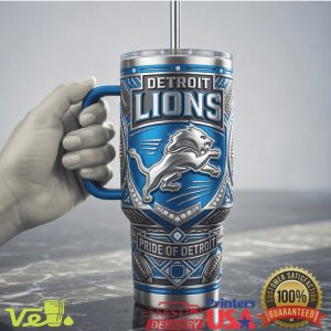 Detroit Lions Pride of the Motor City NFL Embossed Steel Tumbler