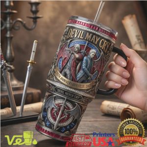 Devil May Cry 25th Anniversary 40oz Tumbler Dante Vergil Gaming Tumbler