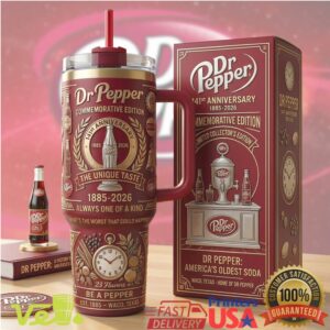 Dr Pepper 141st Anniversary Commemorative 40oz Tumbler America's Oldest Soda