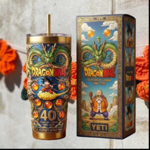 Dragon Ball 40 Years of Legend 1986 2026 Goku Shenron Anime Retro 20oz Stainless Steel Insulated Tumbler