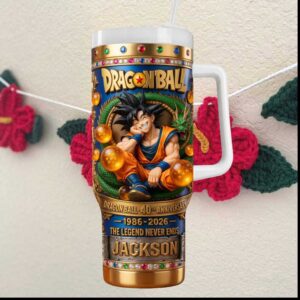 Dragon Ball 40th Anniversary 1986 2026 Son Goku Legend Never Ends Personalized Tumbler