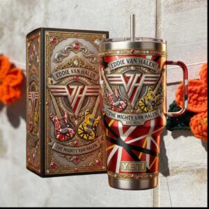 Eddie Van Halen Frankenstein Stripes Guitar Vintage 1974 Gifts for Rock Fans Stainless Steel Insulated Tumbler