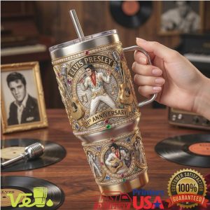 Elvis Presley 91st Anniversary Limited Edition Gold Embossed 40oz Tumbler