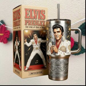 Elvis Presley The King Of Rock N' Roll 1950s Tumbler