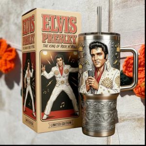 Elvis Presley The King of Rock N' Roll Limited Edition 3D Relief Portrait Tumbler