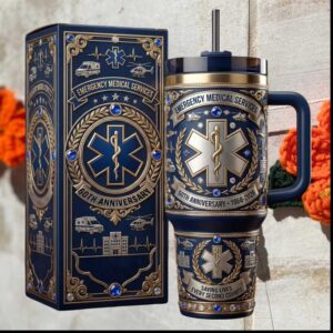 Emergency Medical Services EMS 60th Anniversary 1966 2026 First Responder Commemorative Stainless Steel Insulated Tumbler