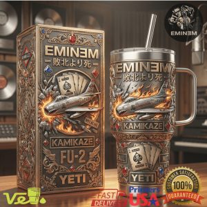 Eminem Kamikaze FU 2 Fighter Jet Custom Engraved Tumbler