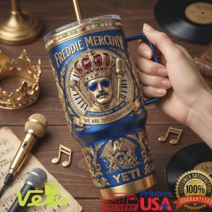 Freddie Mercury Queen We Are The Champions 80th Anniversary Tribute Vintage Fans Tumbler