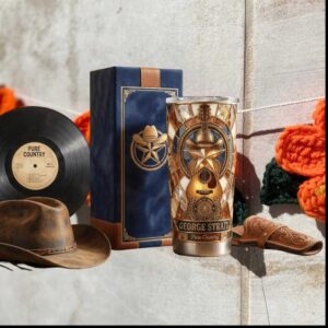 George Strait Pure Country Tour Music Star Cowboy Hat Western Stainless Steel Insulated Tumbler