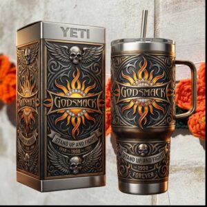 Godsmack Stand Up And Fight 1998 Forever Sun Skull Hard Rock Gift Stainless Steel Insulated Tumbler