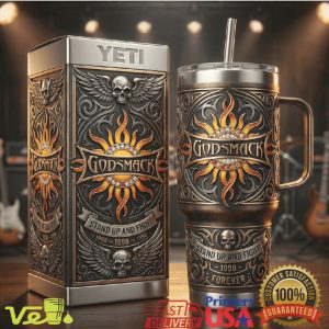 Godsmack Sun Skull Rock Band 40oz Tumbler with Handle