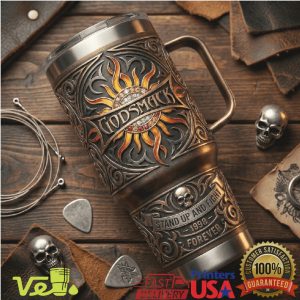 Godsmack Sun Skull Rock Band 40oz Tumbler with Handle