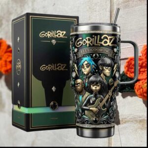 Gorillaz Feel Good Inc Band Portrait Retro Street Art Gifts for Music Fans Stainless Steel Insulated Tumbler