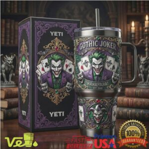 Gothic Joker HaHaHa Est 1940 Dark Clown Retro Horror Gift for Men Stainless Steel Insulated Tumbler