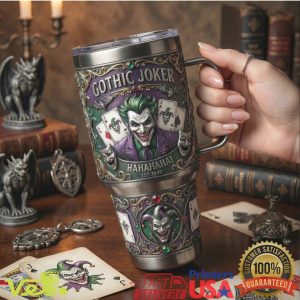 Gothic Joker Hahahaha 1940 Est. Playing Card 40oz Tumbler