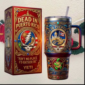 Grateful Dead “Dead in Puerto Rico” Steal Your Face 3D Ornate Tumbler