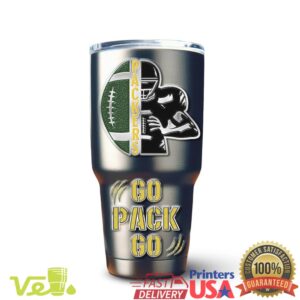 Green Bay Packers Go Pack Go NFL Football Vintage Sports Fans Gift Stainless Steel Insulated Tumbler